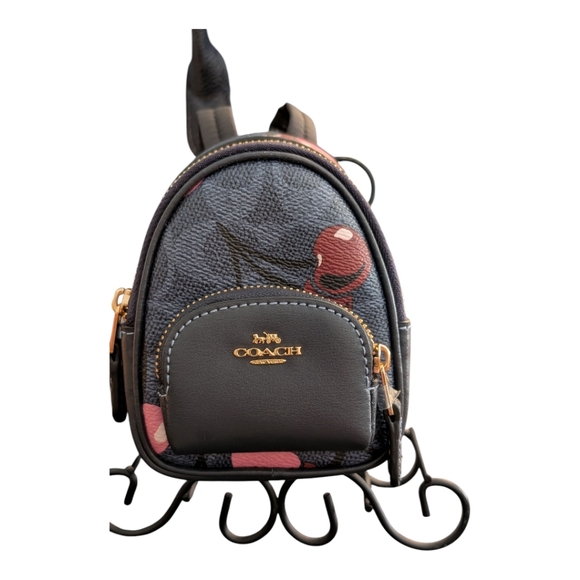 NWT Coach Mini Court Backpack bag in signature canvas with CHERRY PRINT - Picture 1 of 1